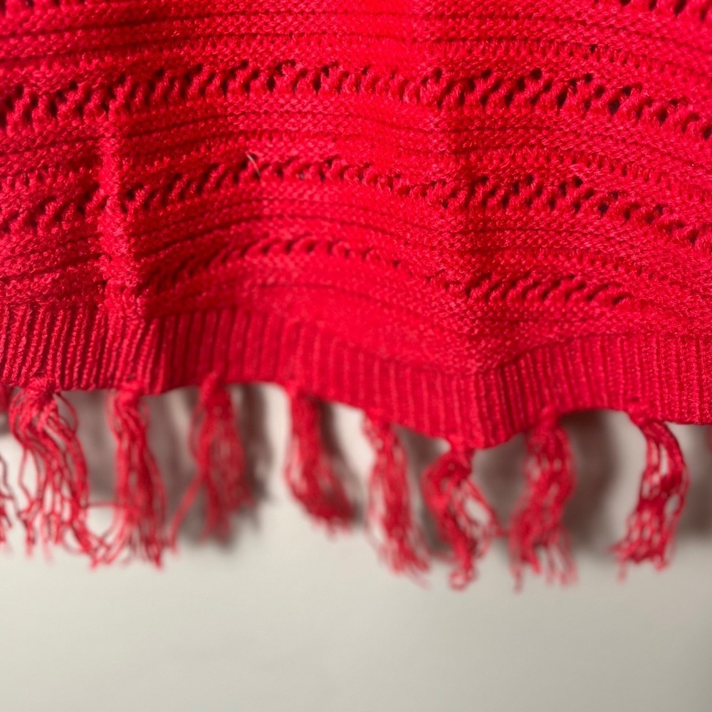 No Boundaries Red Knit Fringe Tank Top XXXL 21 Boho Western Festival Cami Shirt - Picture 9 of 9